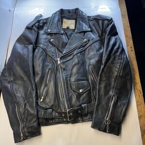 Vanguard Jacket Adult 44 Black Leather Motorcycle